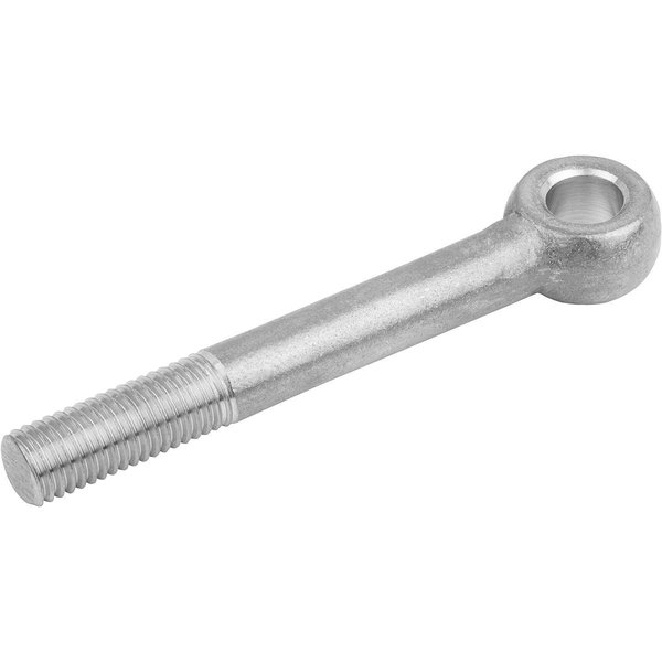Kipp Eye Bolt Without Shoulder, M16, 114 mm Shank, 16 mm ID, Stainless Steel, Bright K0396.116130